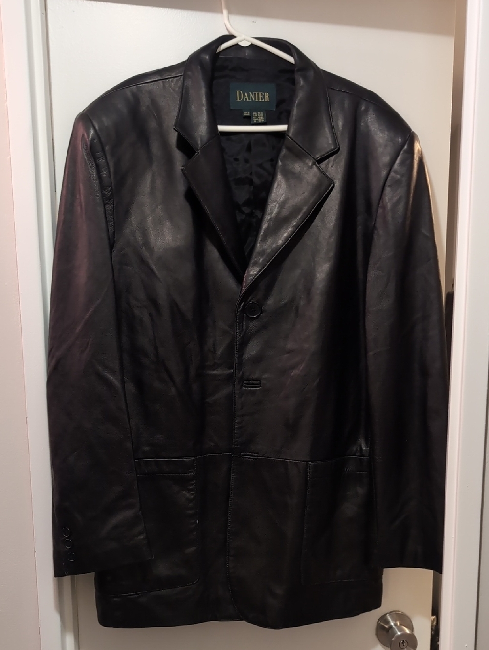 Danier Black Leather Blazer Coat